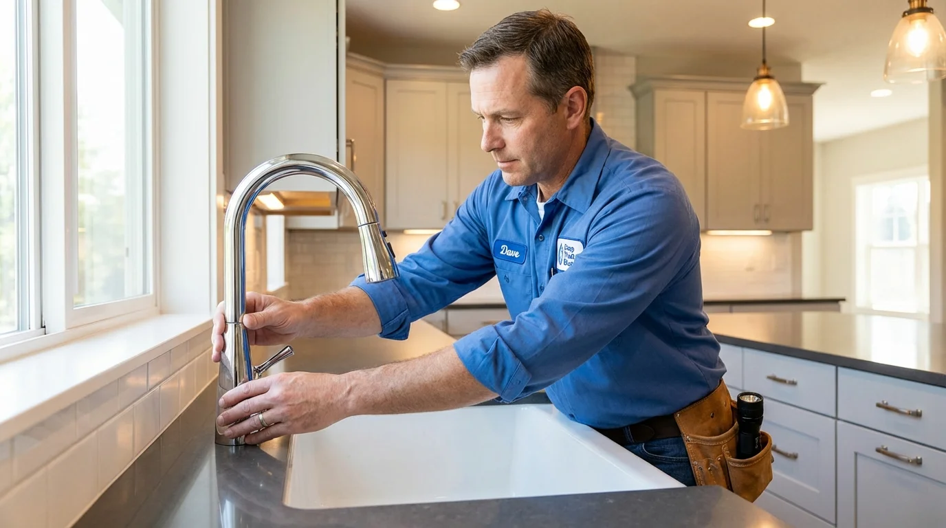 Kitchen faucet installation by Johns Plumbing LLC in Maplewood